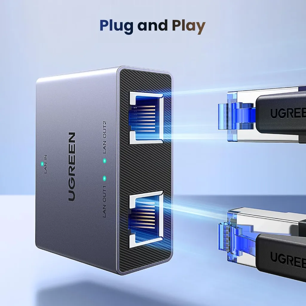 UGREEN 1 in 2 Out Ethernet Splitter Aluminum_3.webp