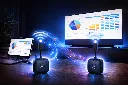 Wireless HDMI connection in a futuristic setting.webp