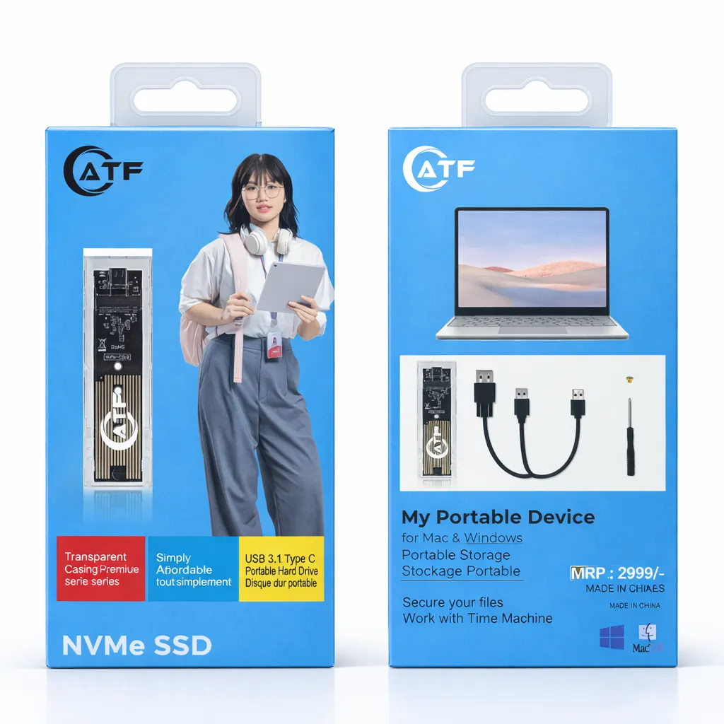 Portable NVMe SSD enclosure retail packaging.webp