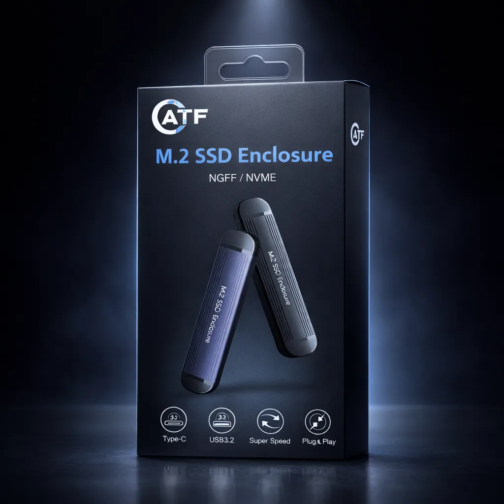 Premium M.2 SSD Enclosure packaging.webp