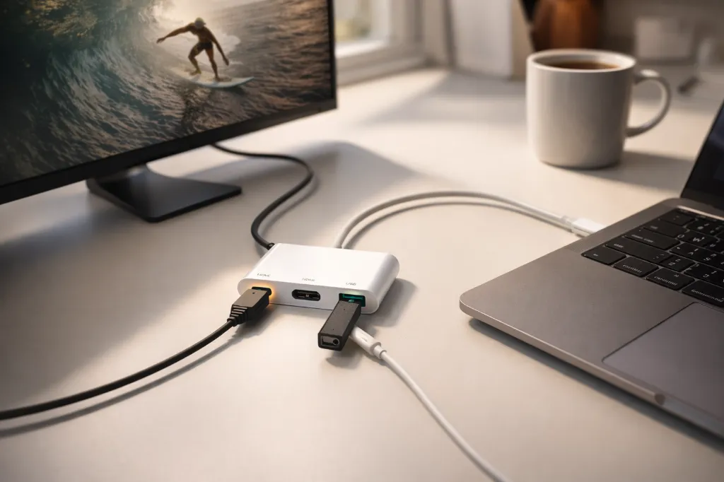 Modern workspace with sleek connections.webp