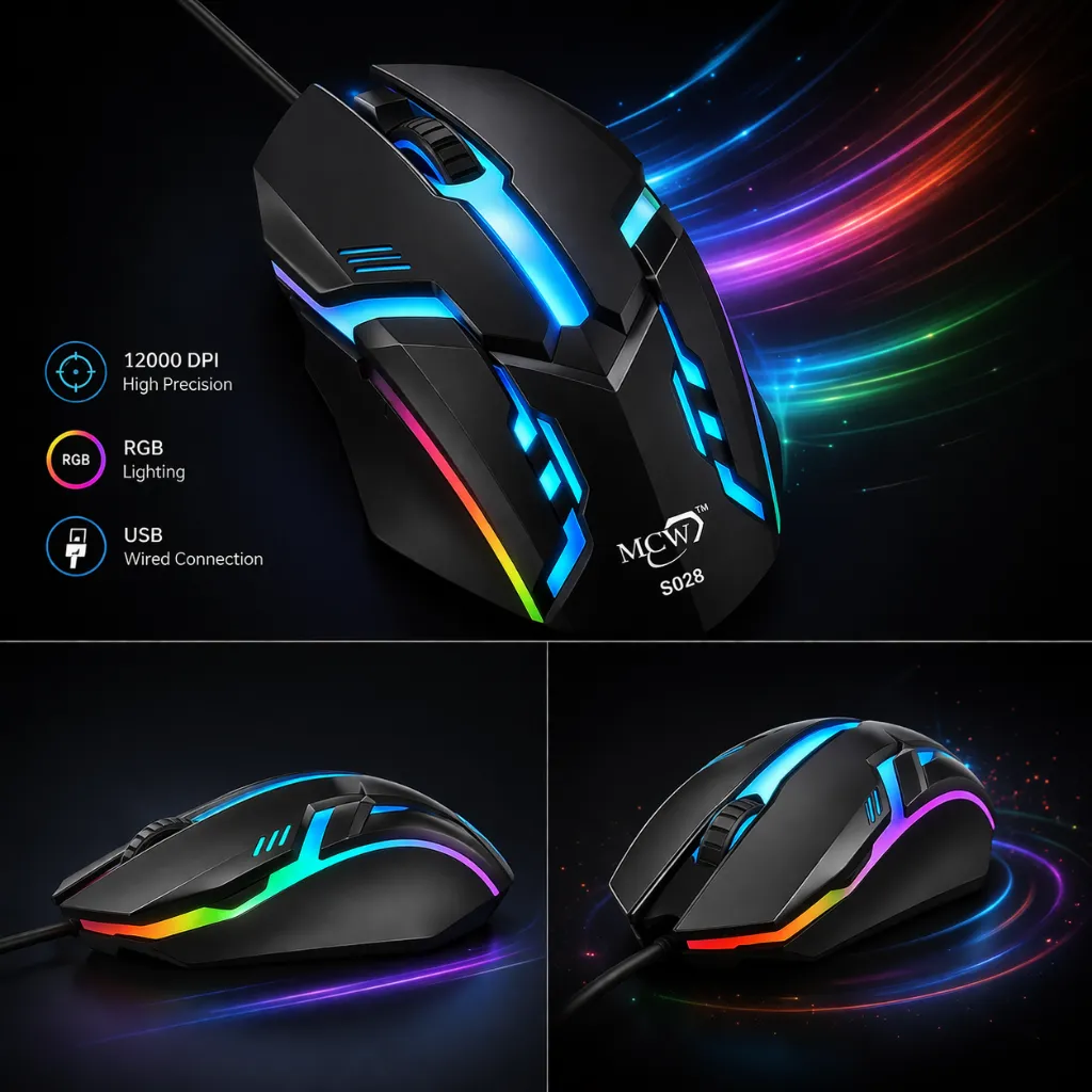 Futuristic gaming mouse with RGB lighting.webp