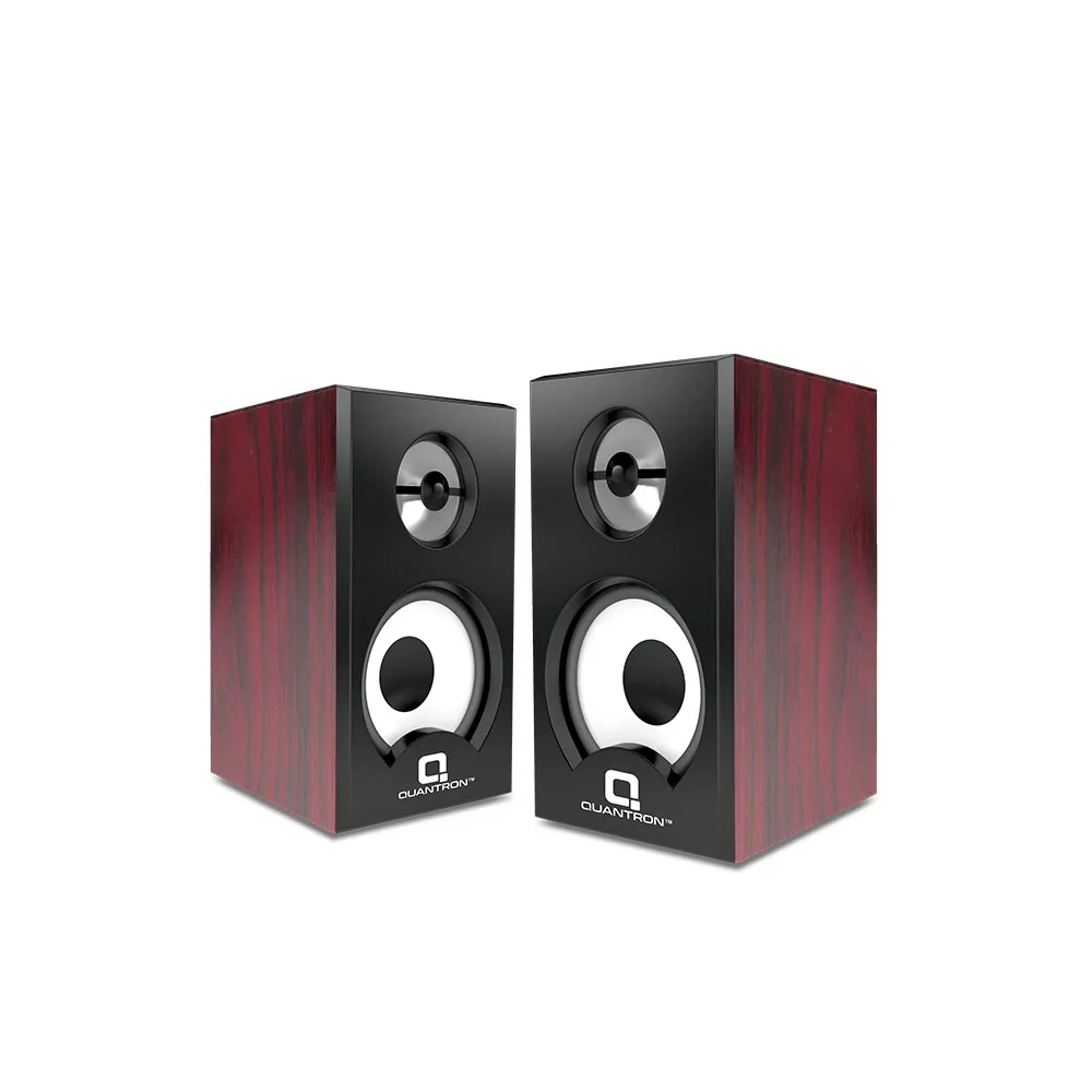 Quantron Double Dhamaal Wired 2.0 USB Wooden Speakers - QWS-1205