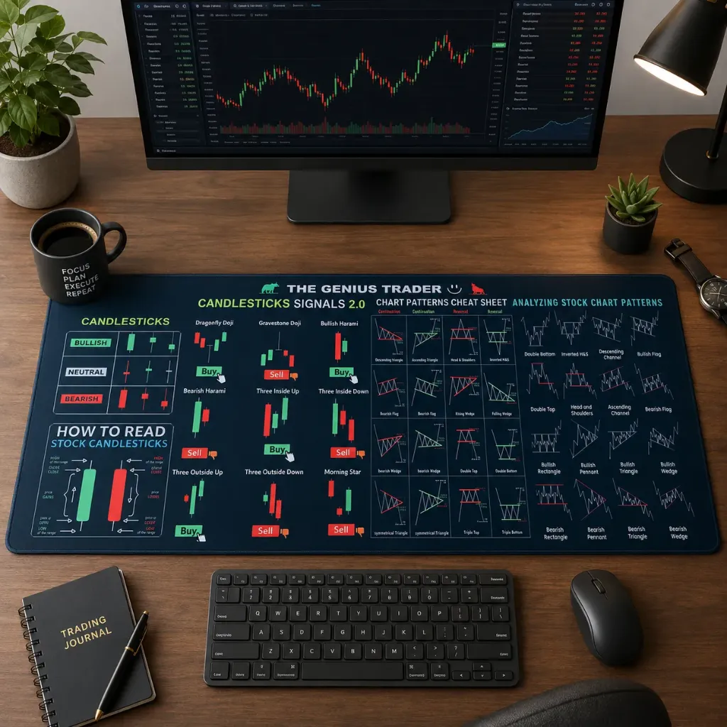 MCW Extended Stock Trading Chart Patterns Mouse Pad
