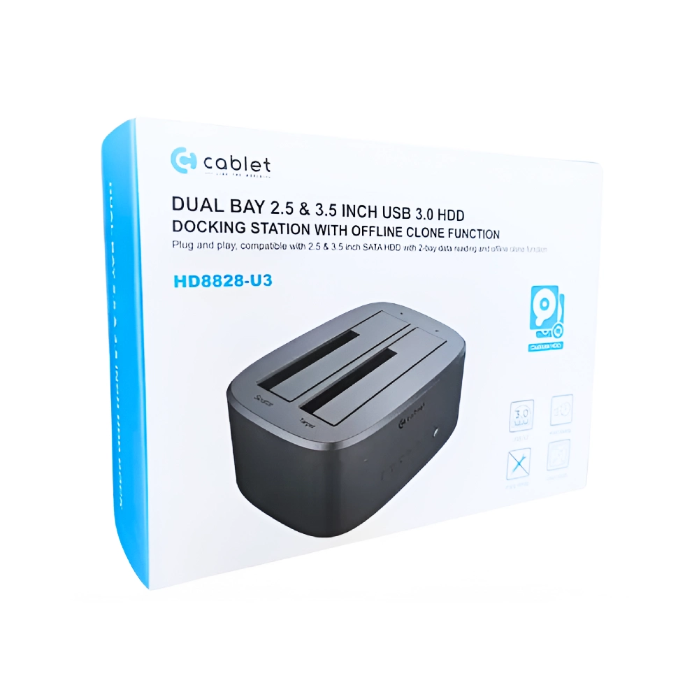 CABLET HDD DOCK WITH CLONE HD8828-U3 DOCKING STATION