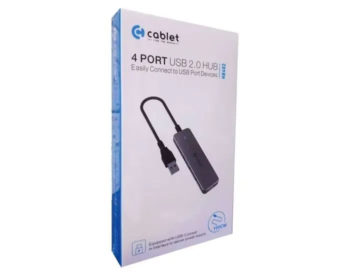 CABLET HB402-U2-GY-BP 4 PORT HUB 2.0