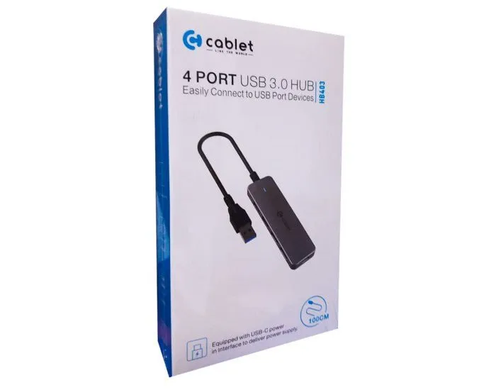CABLET HB403-U3-GY-BP USB3.0 HUB 4 PORT