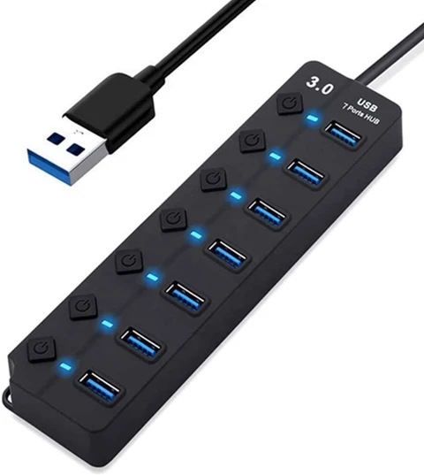 CABLET HB-7-U3 7 PORT USB 3.0 INDV SWITCH HUB