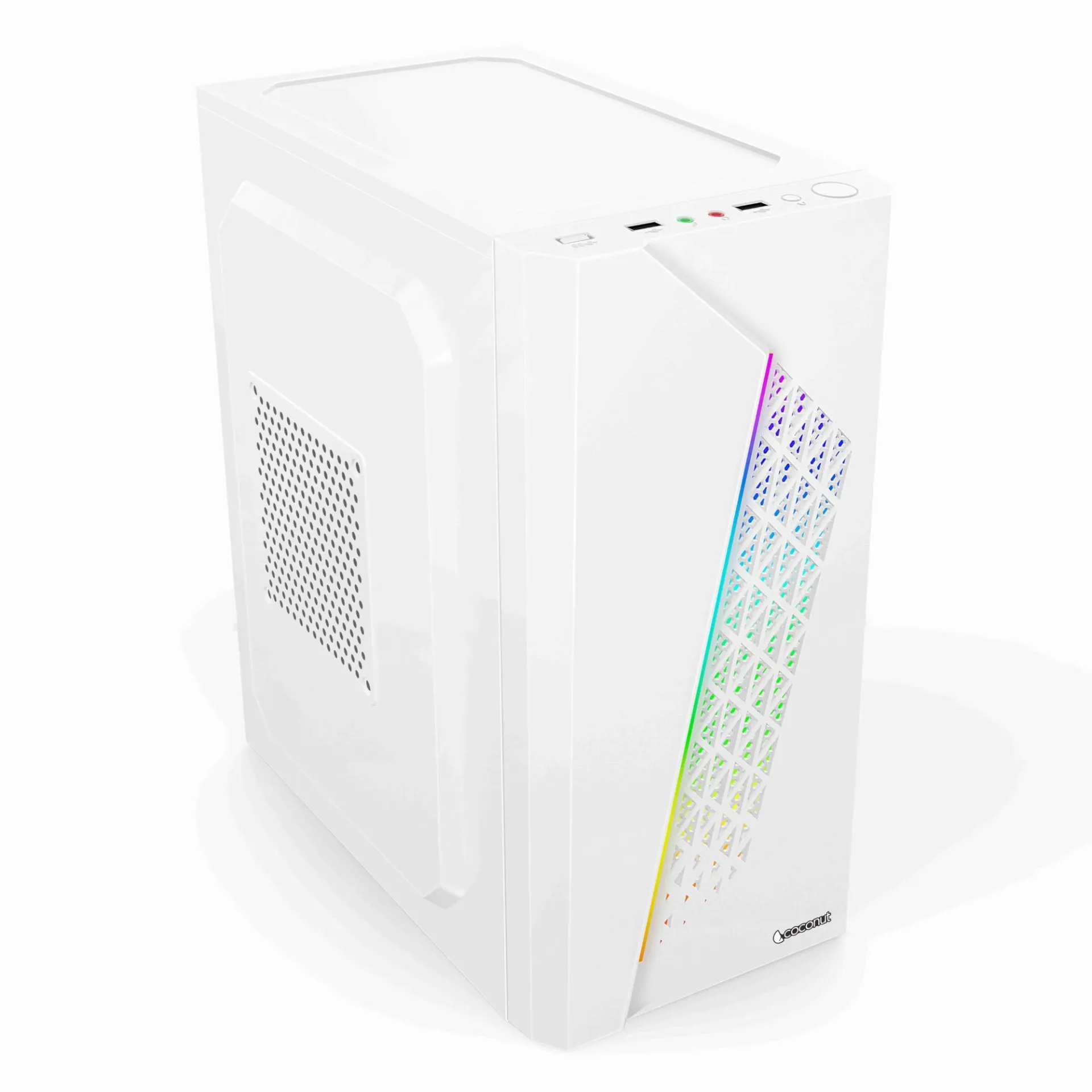 Coconut Computer Case with Sm45 Power Supply SOLAR White