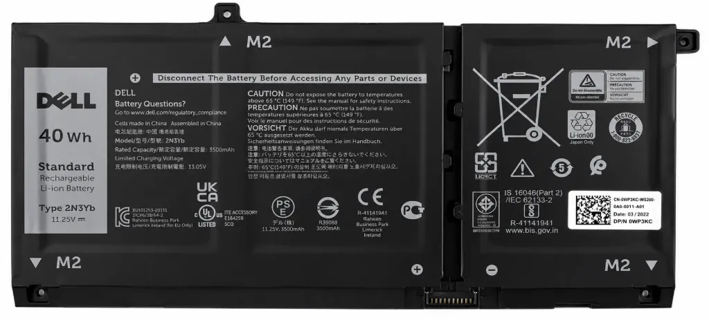 Dell Battery Cf5rh/jk6y6/c5kg6 40whr 3cell
