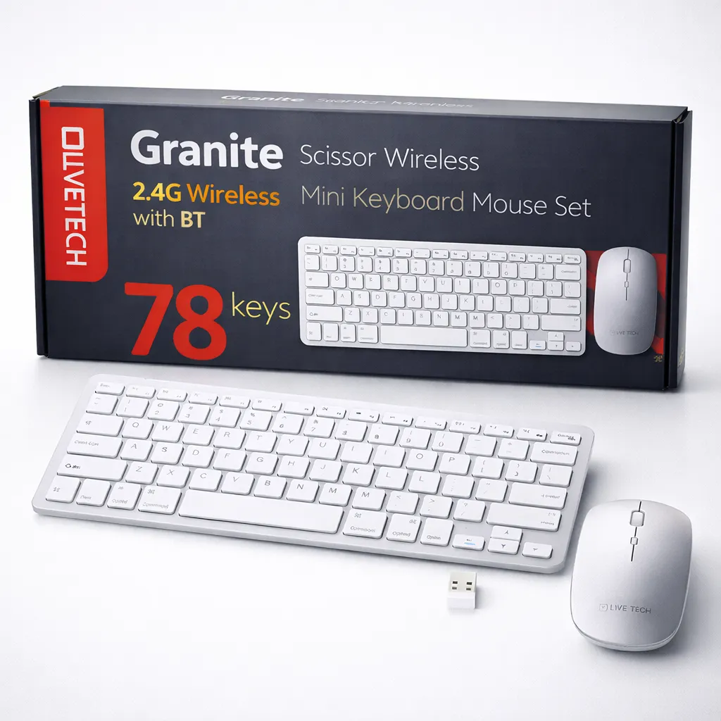 Live Tech Granite Wireless Mini Keyboard & Mouse Set