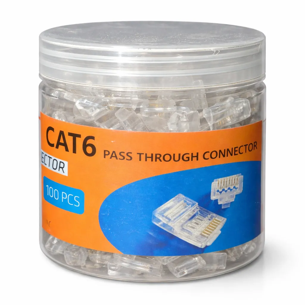CAT6 RJ45 Pass Through Connector (100 PCS Jar)
