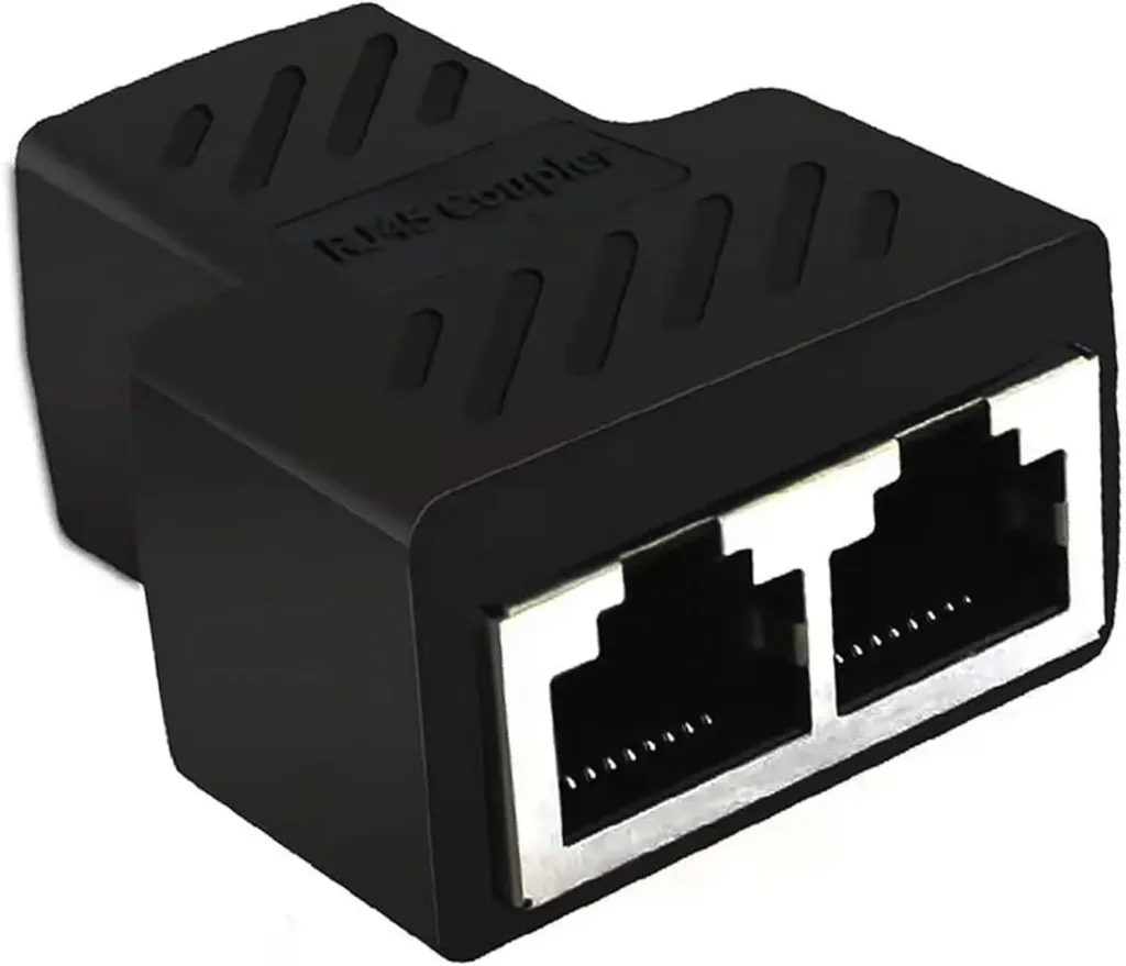 RJ45 Splitter Adapter (1 to 2 Ethernet Splitter) – 2 Pack